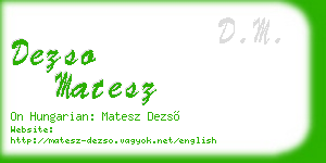 dezso matesz business card